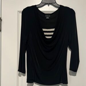 Elegant Black Draped Blouse by Citiknits